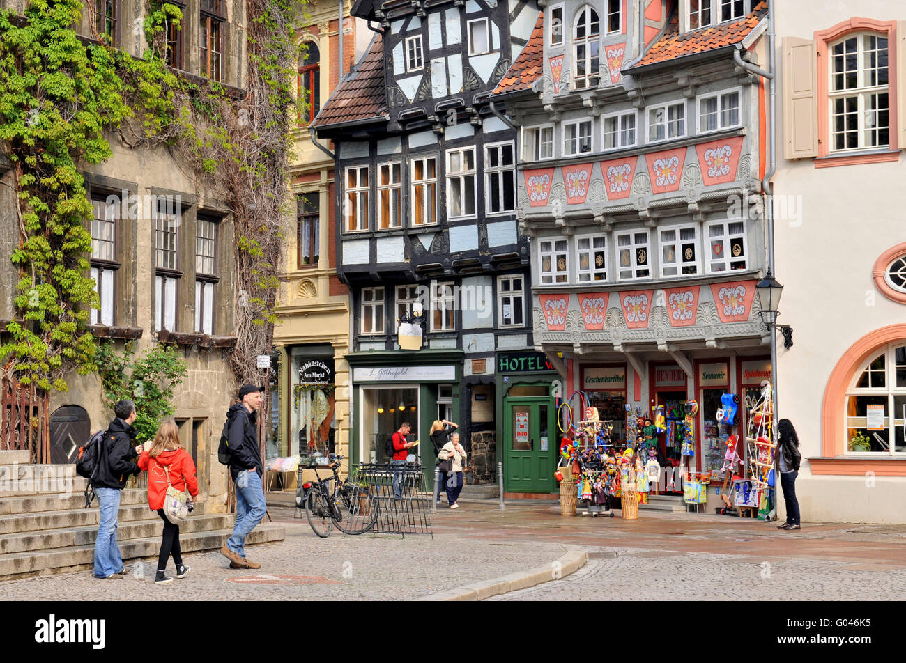 Town hall, market place, old town, Quedlinburg, Harz, Saxony-Anhalt, Germany Stock Photo