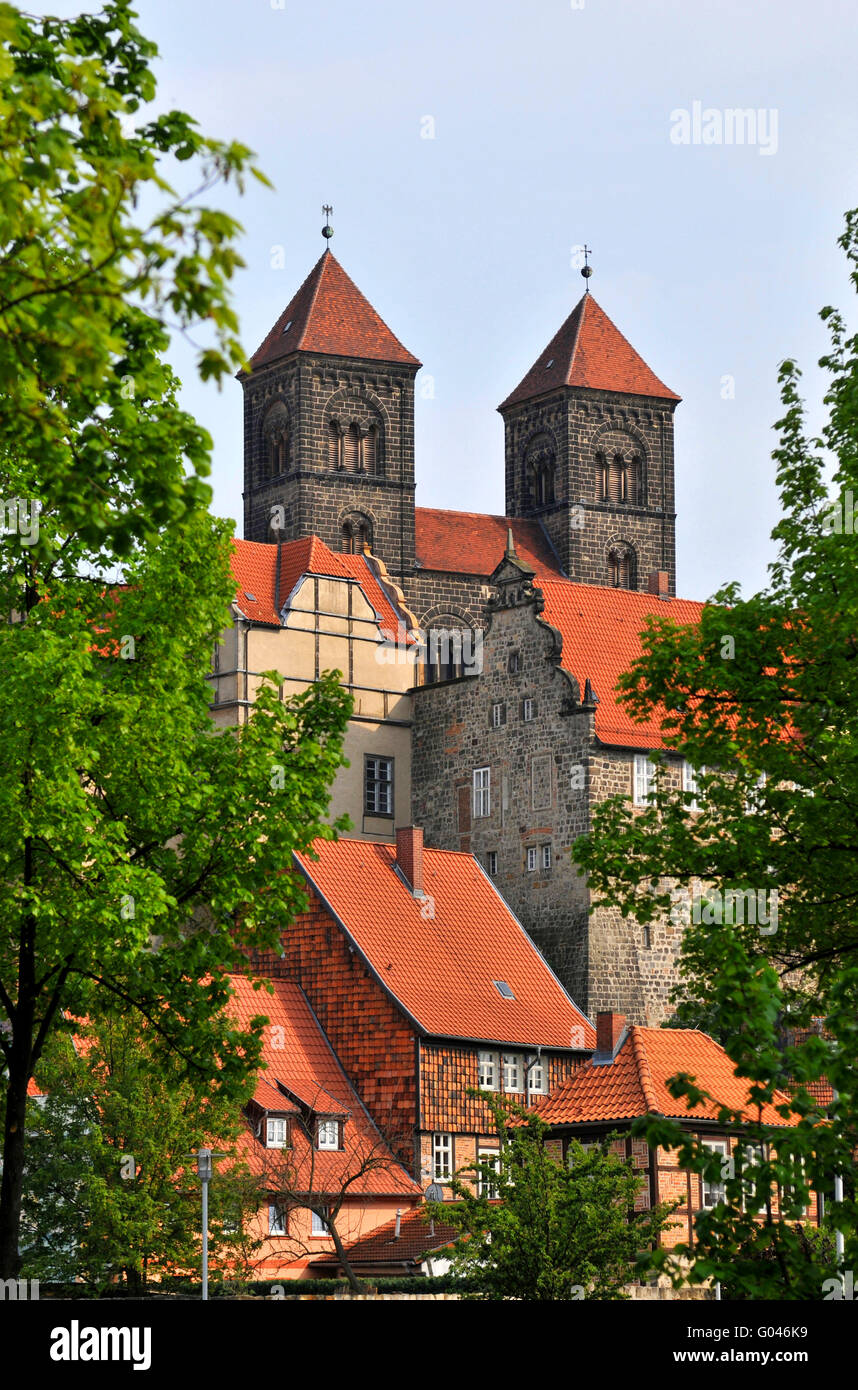 Abbey church St Servatius, Quedlinburg cathedral, cathedral hill, Quedlinburg, Harz, Saxony-Anhalt, Germany / St Servatii Stock Photo