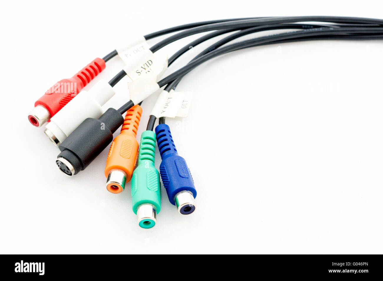 Audio and video cables connectors isolated on white background Stock Photo Alamy