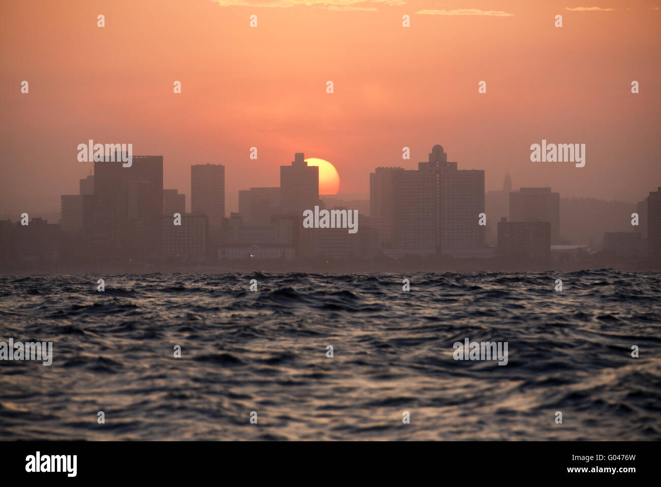 sunset over Durban, Southafrica Stock Photo