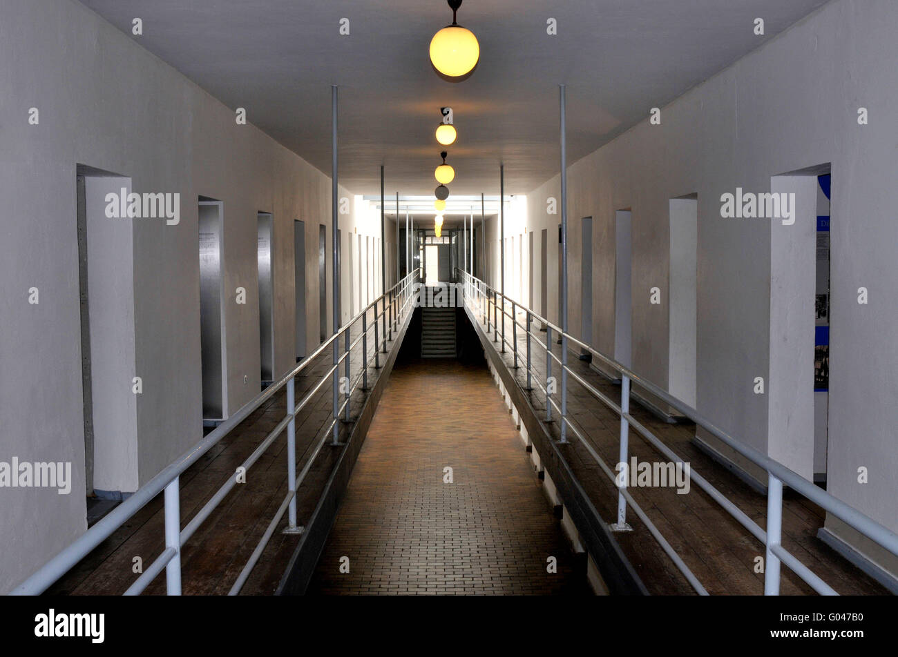 Camp prison, jail, cells, cell tract, bunker, Concentration camp, Ravensbruck, near Furstenberg, Brandenburg, Germany / Ravensbrück Concentration camp, Konzentrationslager Ravensbrück, KZ, Fürstenberg Stock Photo