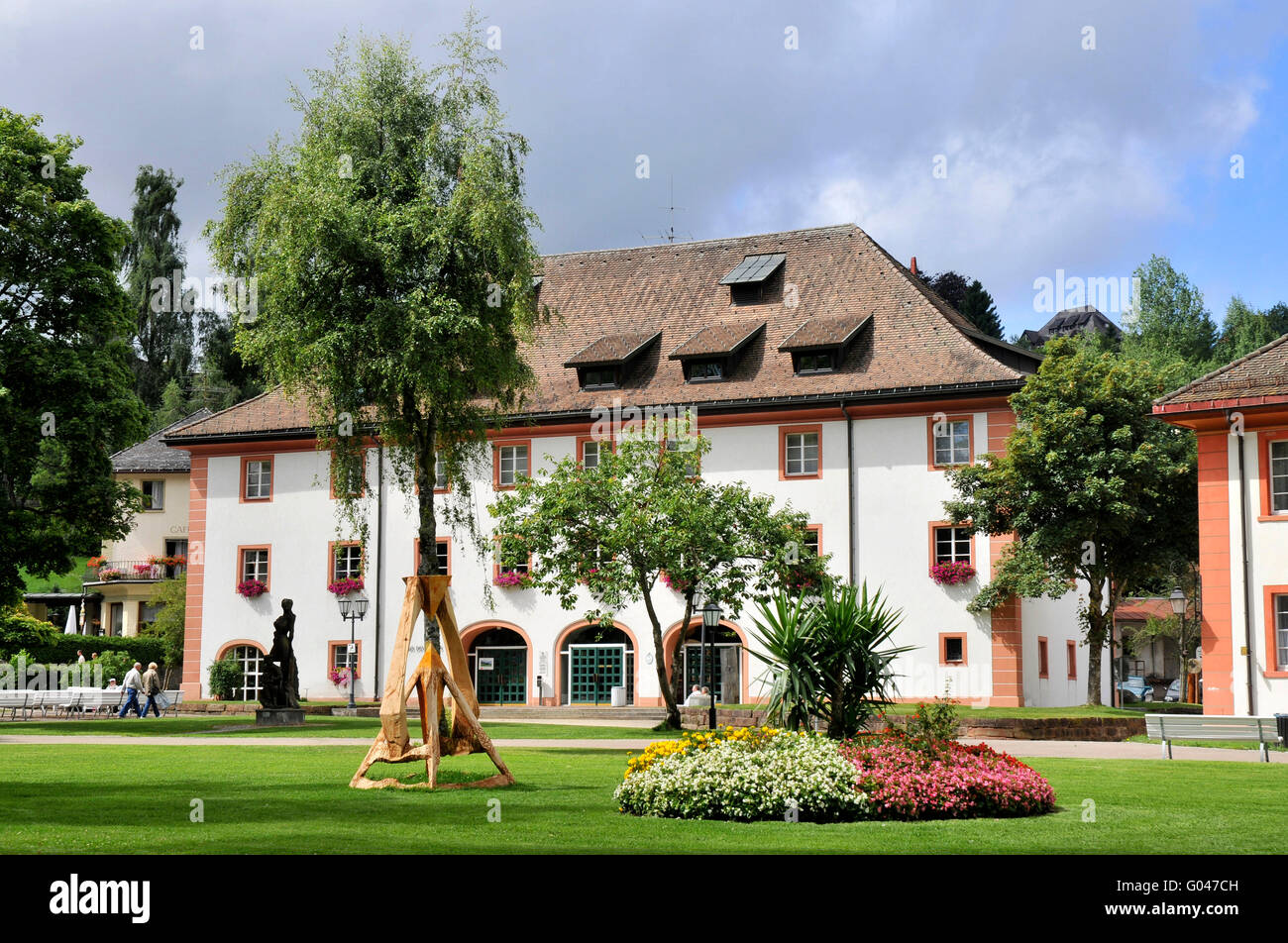 Haus des Gastes, spa gardens, Sankt Blasien, Waldshut, Black Forest, Baden-Wurttemberg, Germany / St. Blasien, House of the Guest Stock Photo