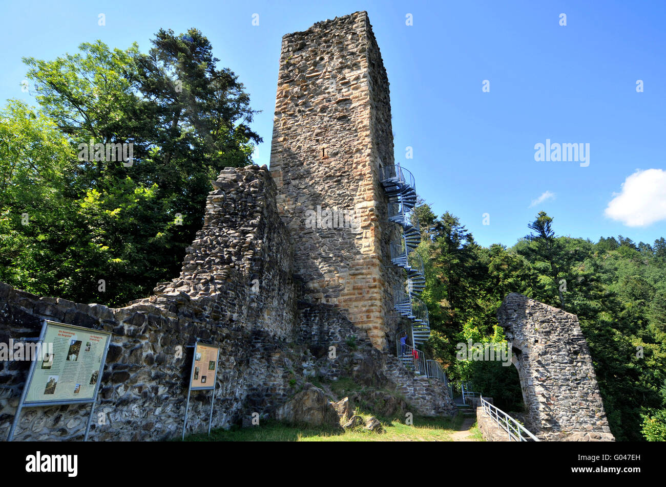 Castle ruin Wieladingen, Rickenbach, Black Forest, Baden-Wurttemberg, Germany / Burgruine Wieladingen, Harpolinger Schloss Stock Photo