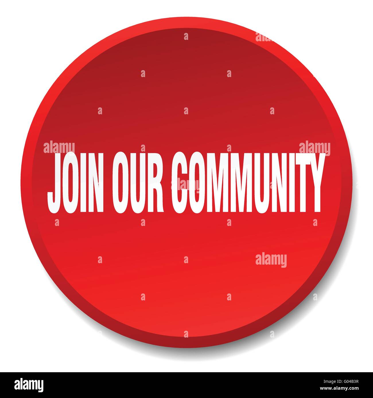 join our community red round flat isolated push button Stock Vector ...