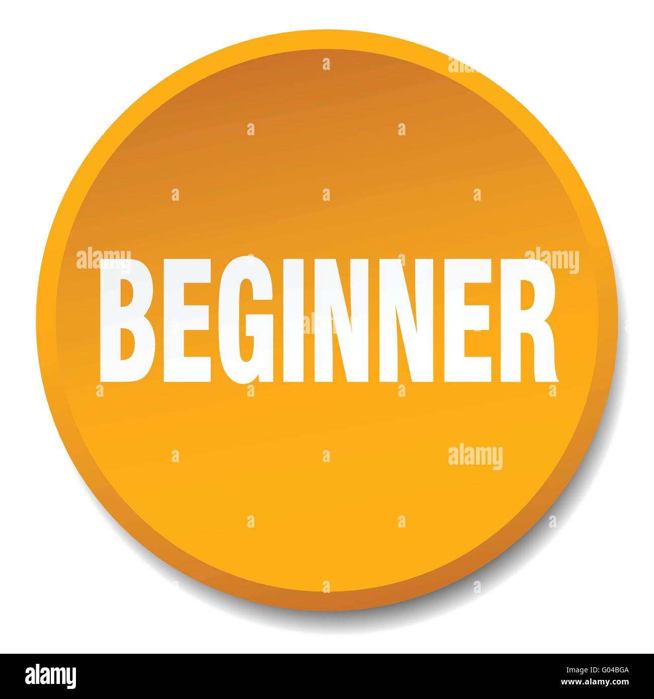 beginner orange round flat isolated push button Stock Vector Image ...