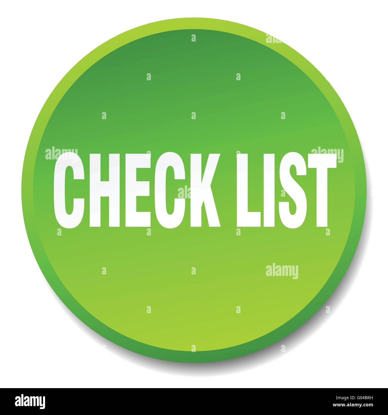 check list green round flat isolated push button Stock Vector Image ...
