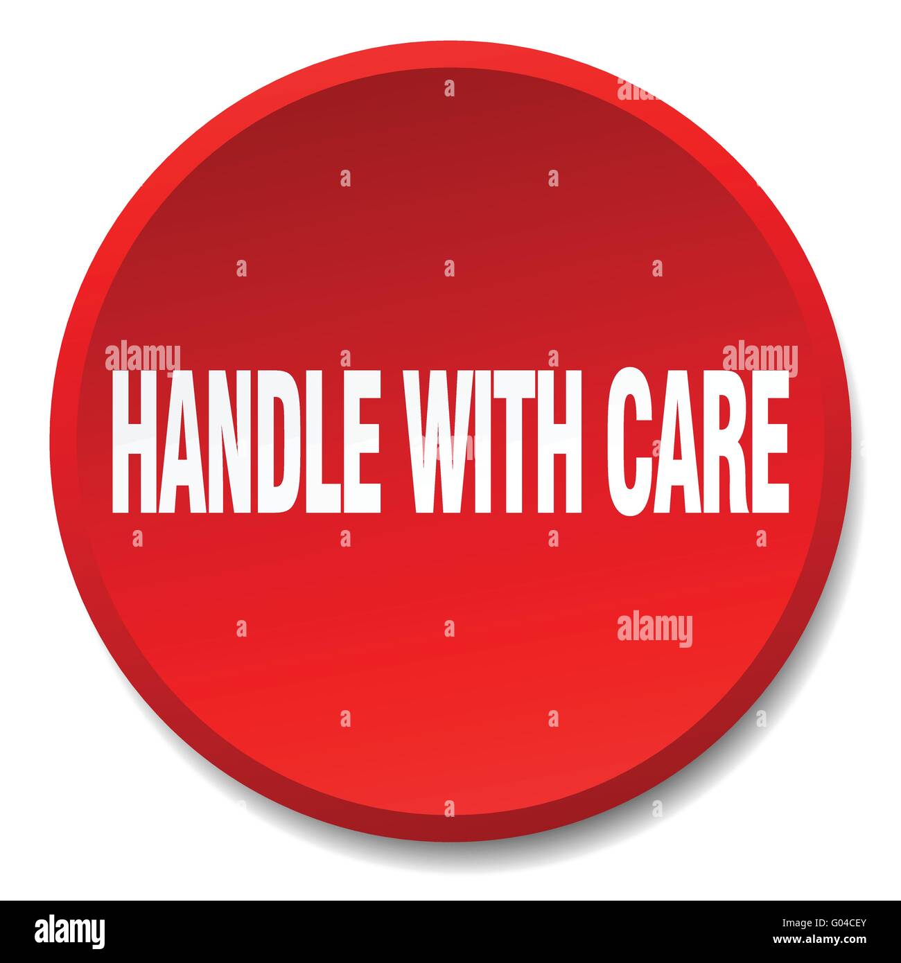 handle with care red round flat isolated push button Stock Vector Image ...