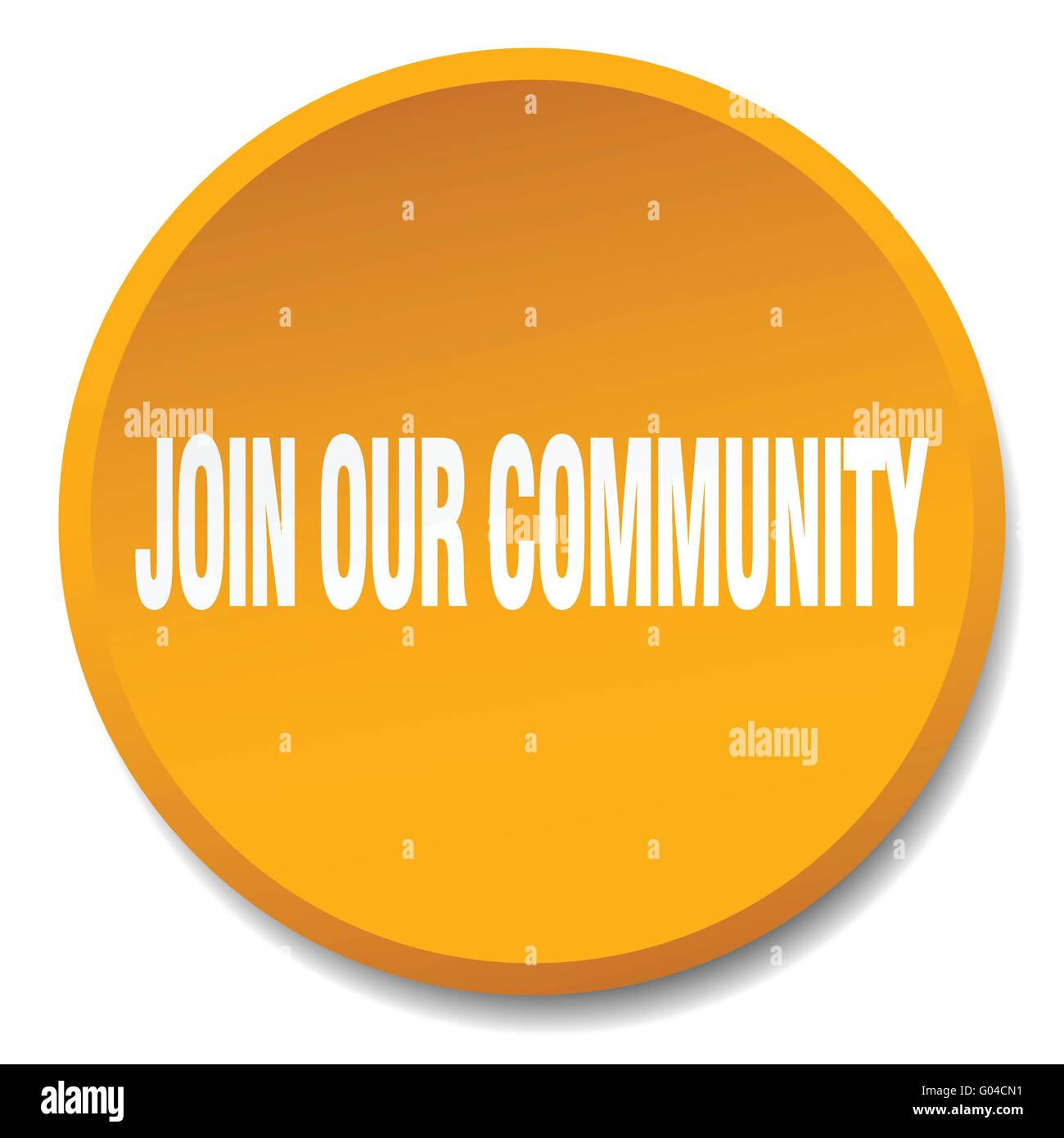 join our community orange round flat isolated push button Stock Vector ...