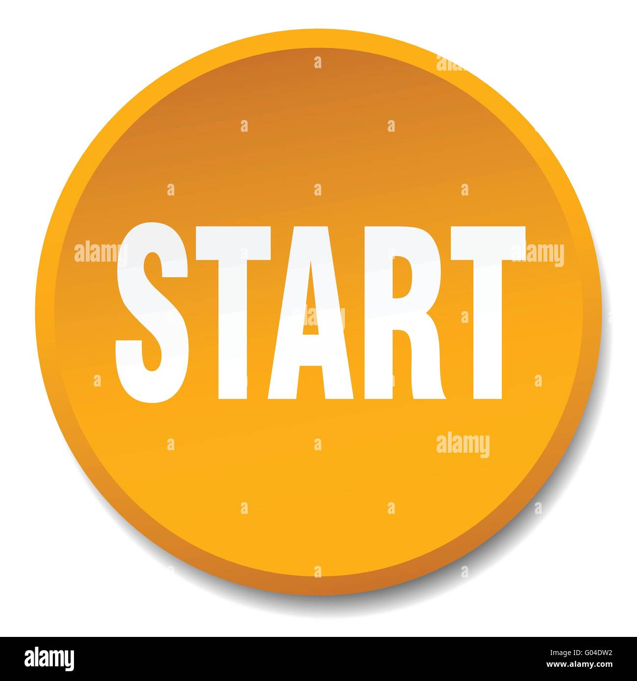 start orange round flat isolated push button Stock Vector Image & Art ...