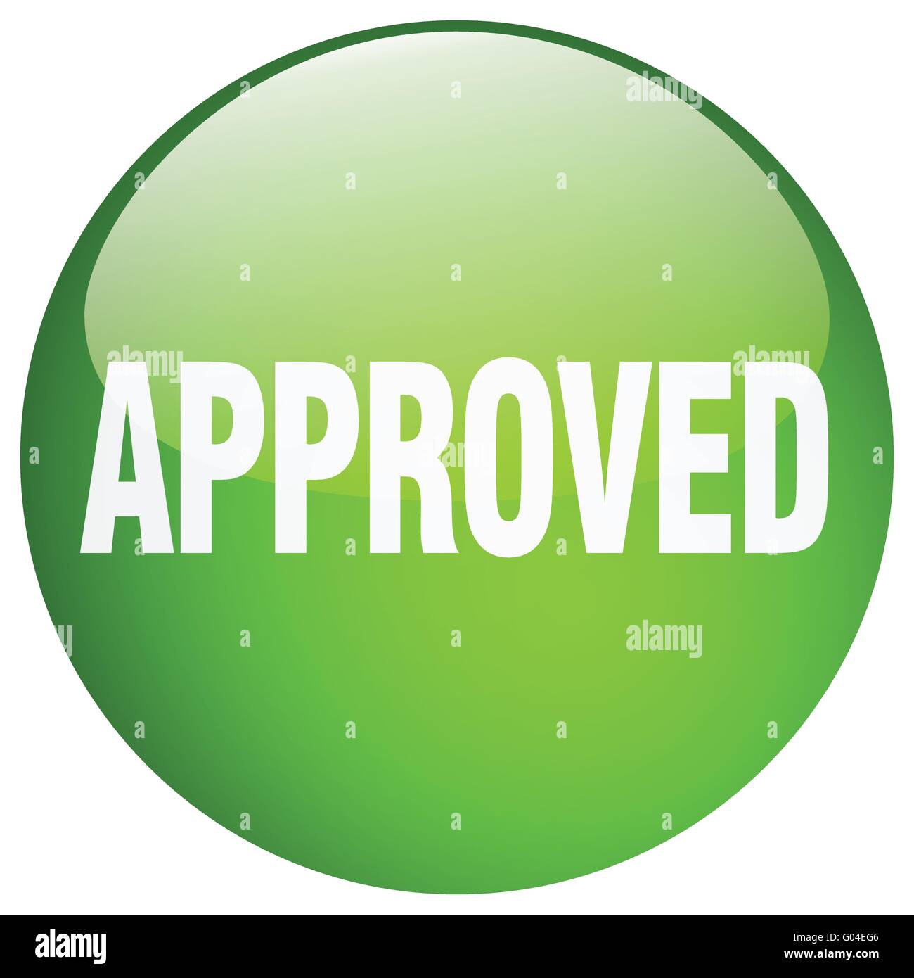 approved green round gel isolated push button Stock Vector Image & Art