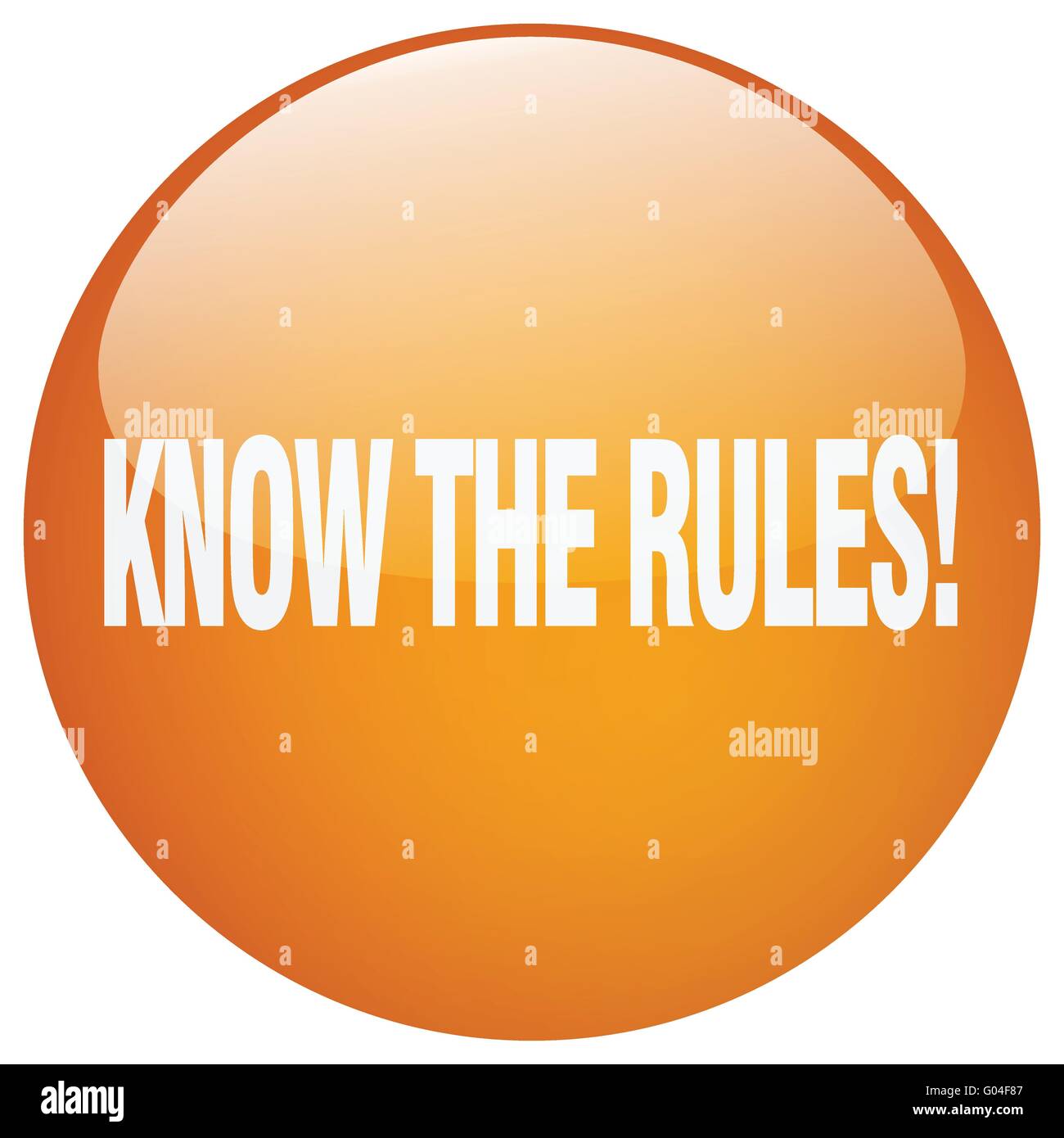 know the rules! orange round gel isolated push button Stock Vector ...