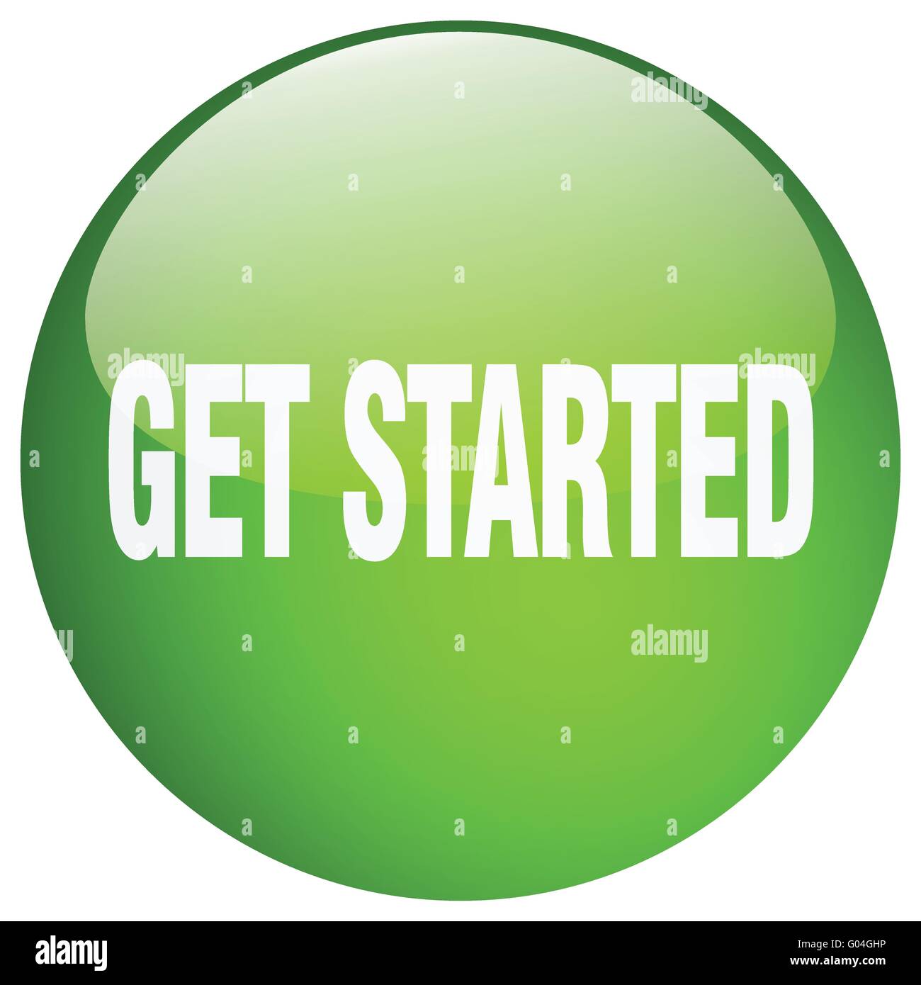 get started green round gel isolated push button Stock Vector Image ...