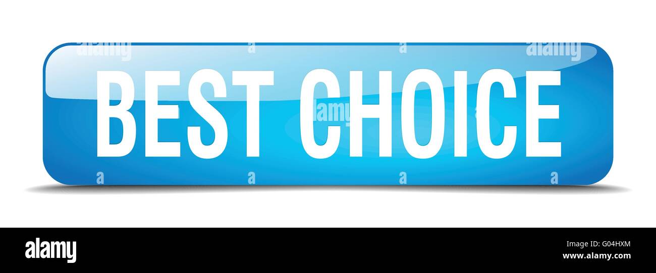 best choice blue square 3d realistic isolated web button Stock Vector ...