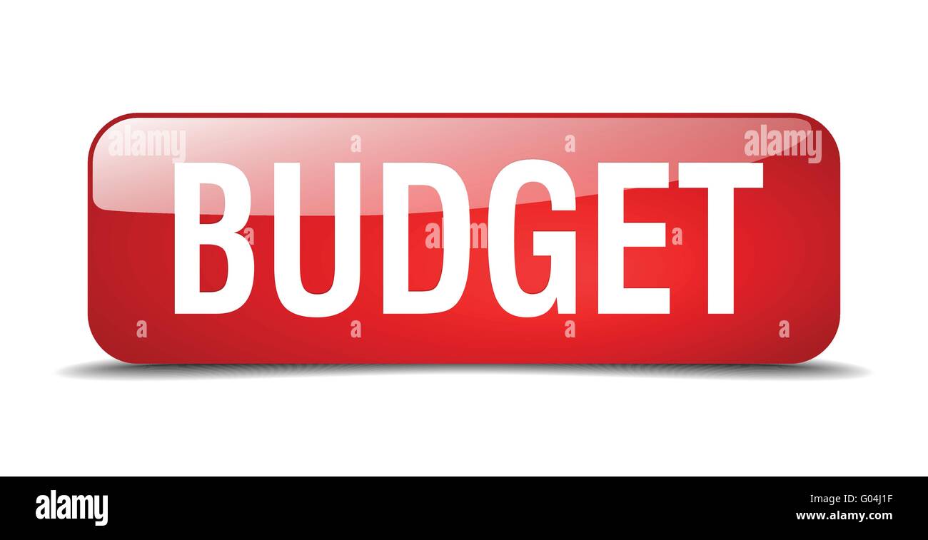 Budget Red budget red square 3d realistic isolated web button Stock Vector Image ...