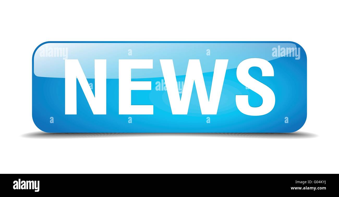 news blue square 3d realistic isolated web button Stock Vector Image ...