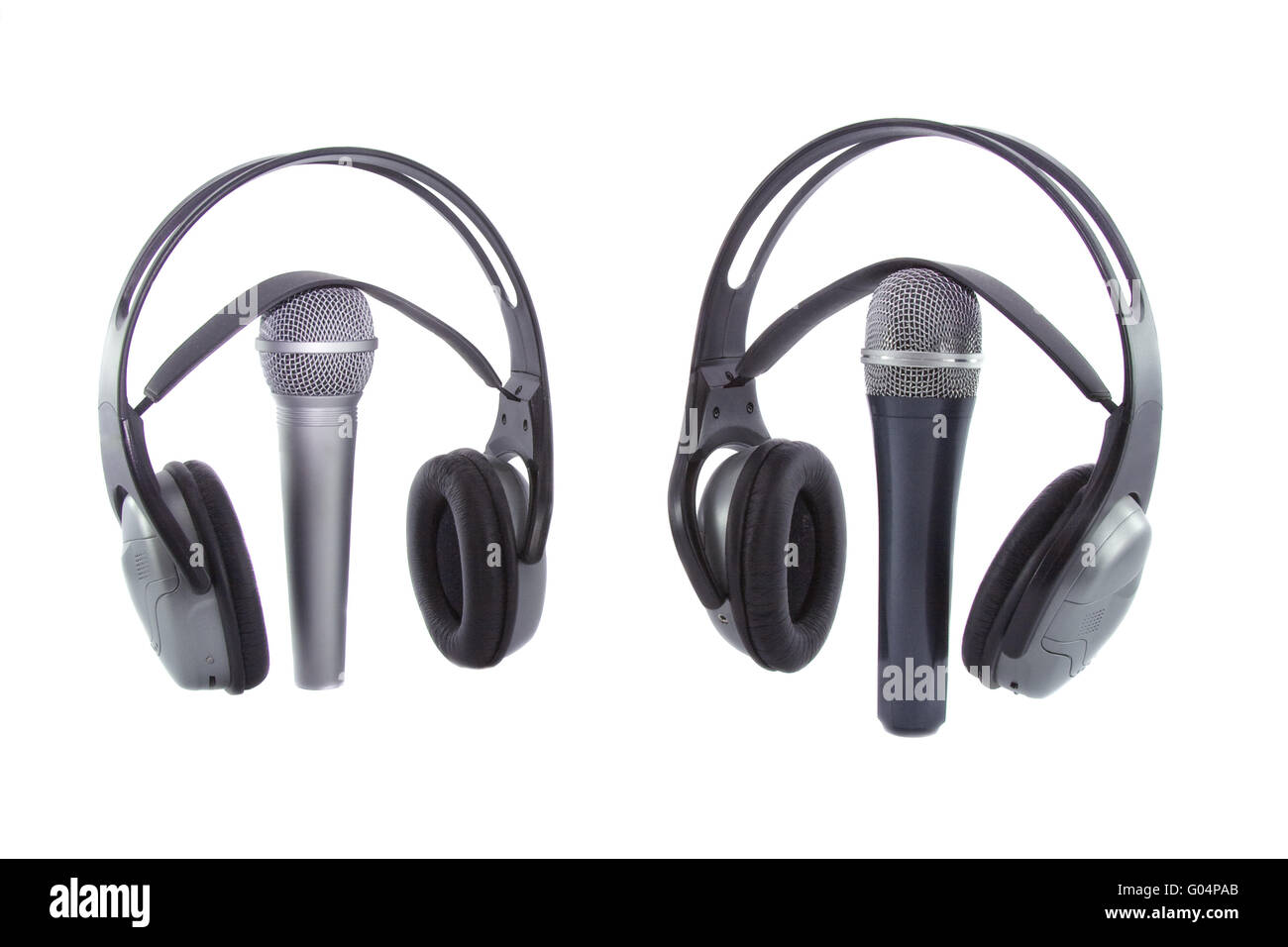 On The Air! Microphone DJ wireless headphones on it isolated over white