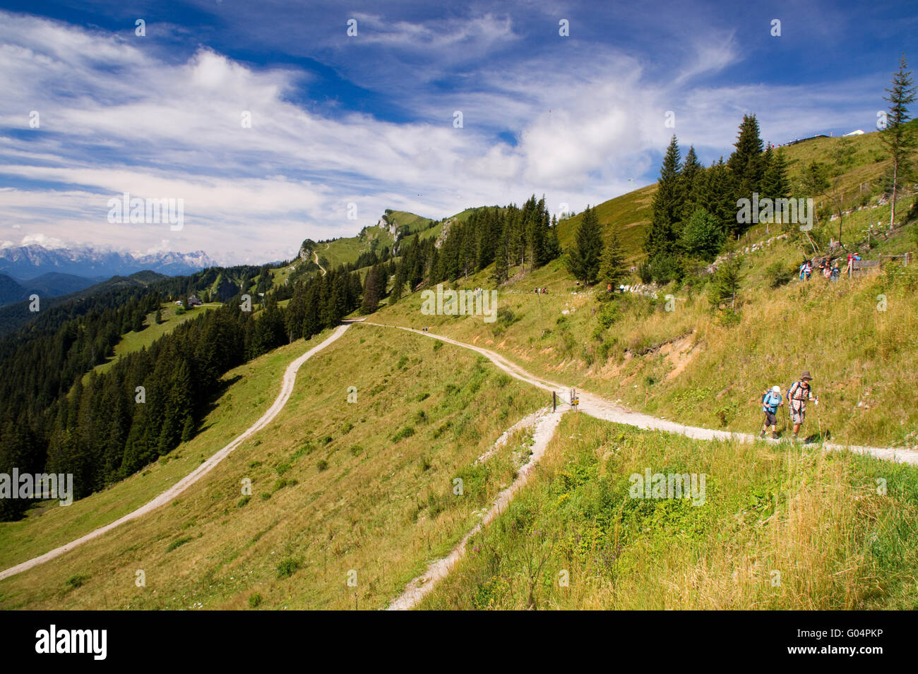 Alps hiking sports fitness mountain Stock Photo