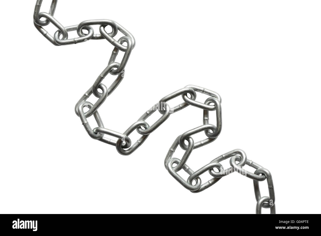 Metal chain isolated on white background with clipping path Stock Photo