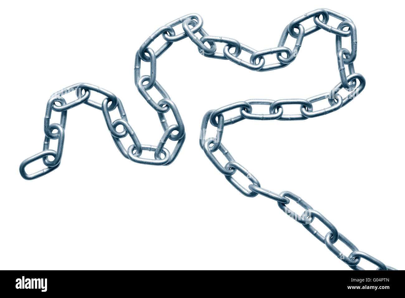 Metal chain isolated on white background with clipping path Stock Photo