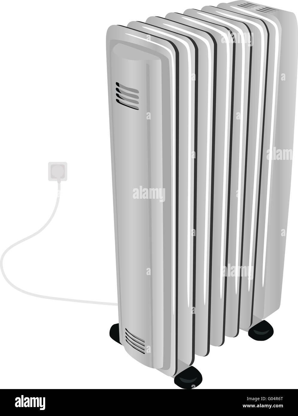The oil electric heater isolated on white Stock Photo Alamy