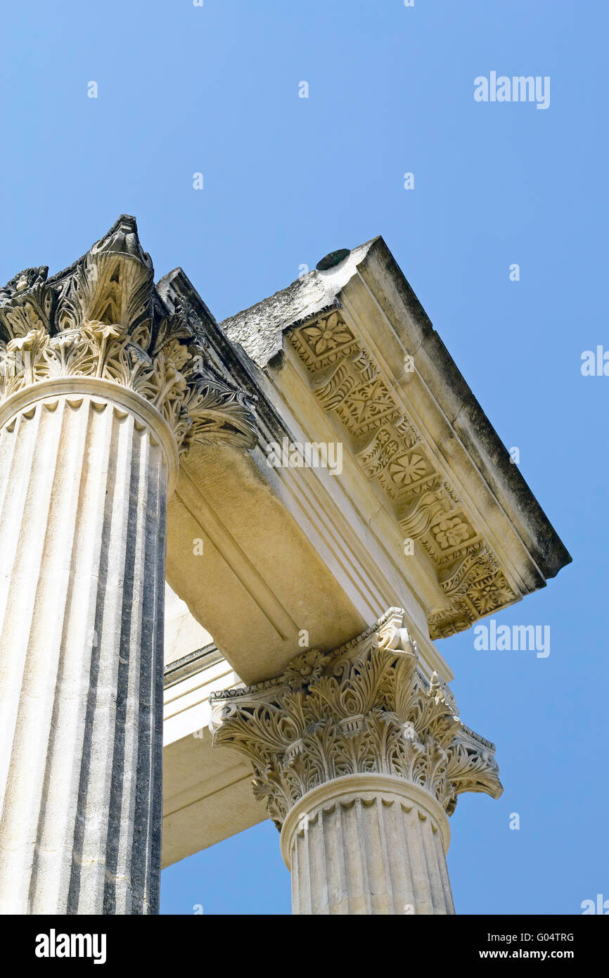 Ruins of Glanum demonstrate a high standard of living of its inhabitants at that time. Stock Photo
