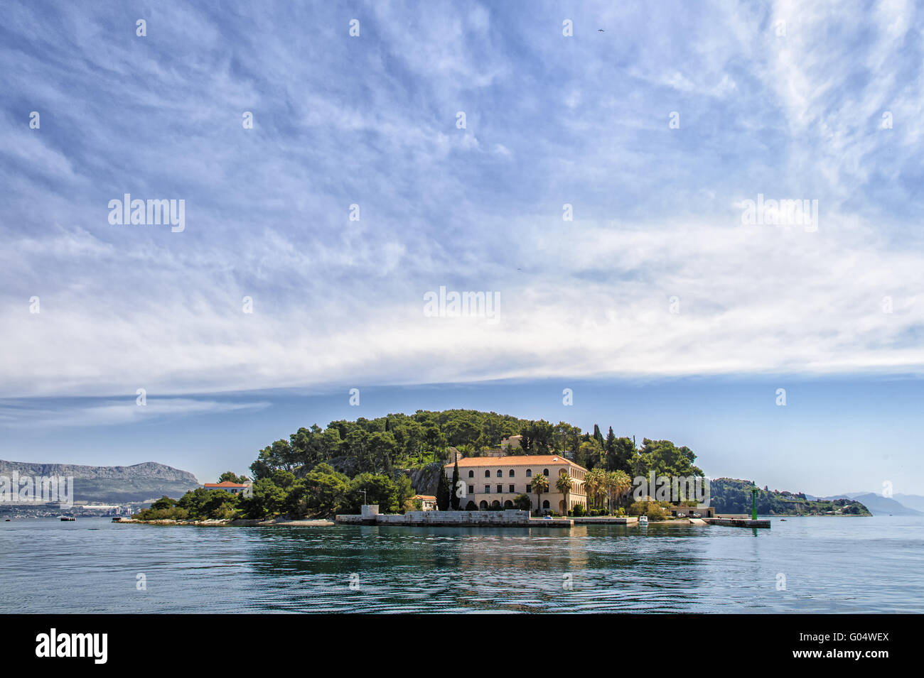 The Oceanographic Institute on Cape Marjan in Spli Stock Photo