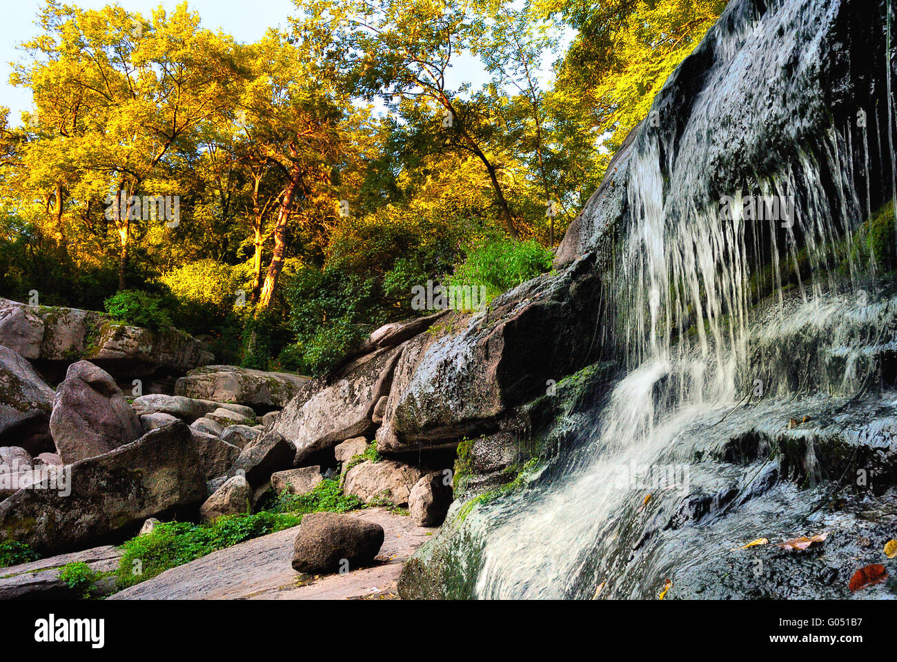 Waterfall among rocks summer hi-res stock photography and images - Alamy