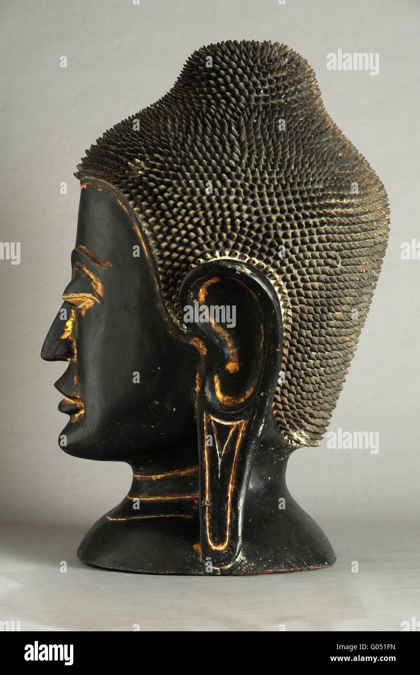 Burmese statue of buddha's head Stock Photo Alamy