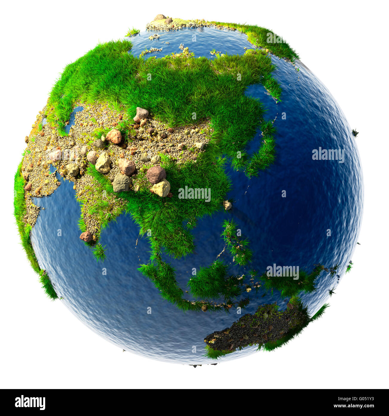 Detailed concept nature of the Earth in miniature Stock Photo