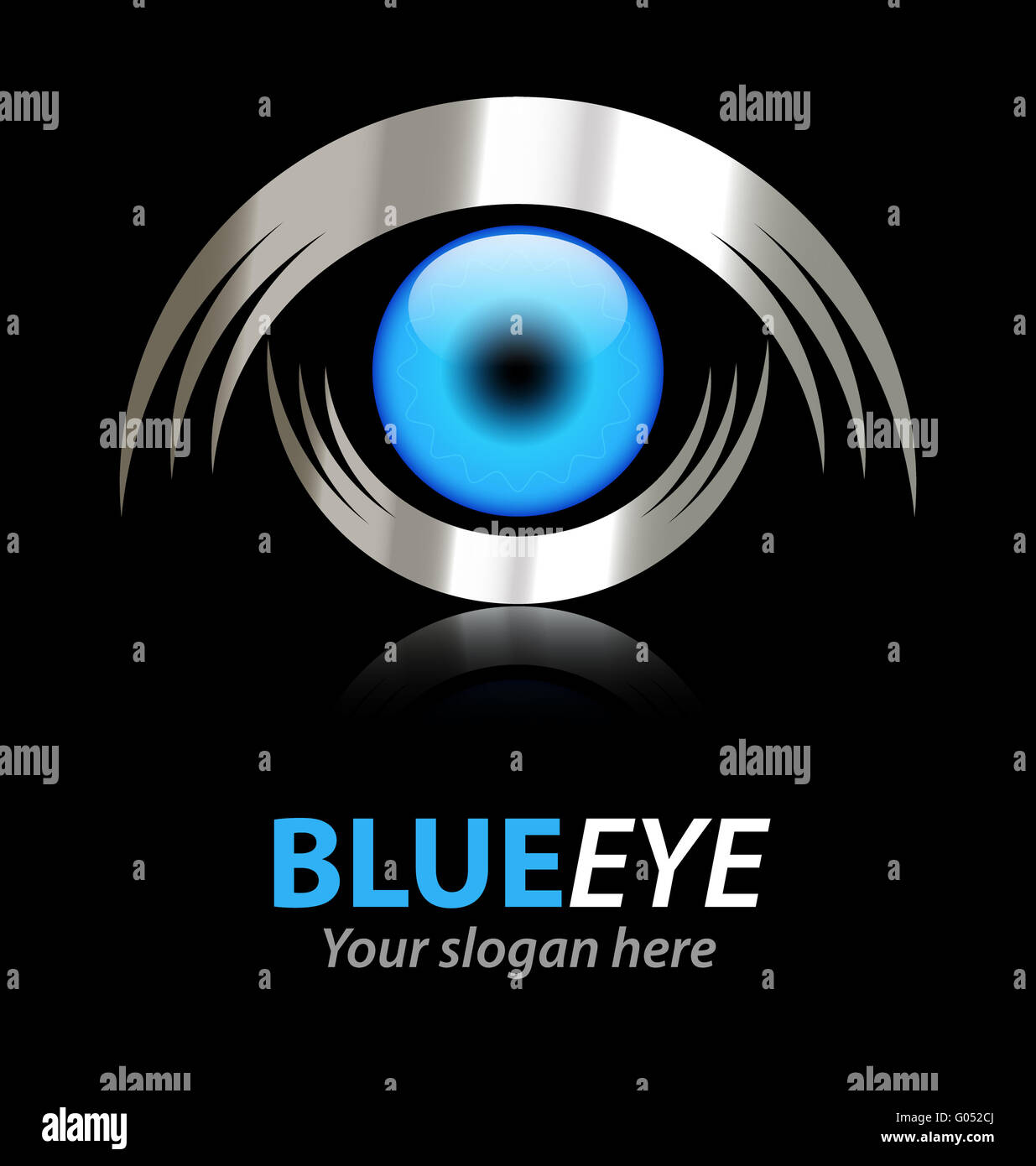 Blue eye metallic logo Stock Photo Alamy