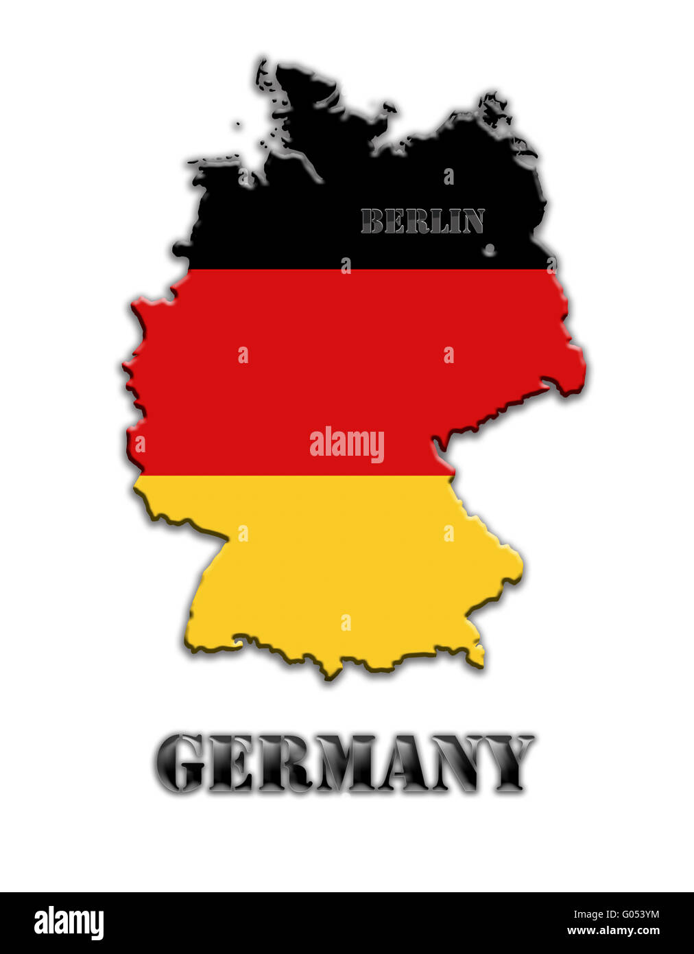 Colored Map Of Germany Stock Photo Alamy