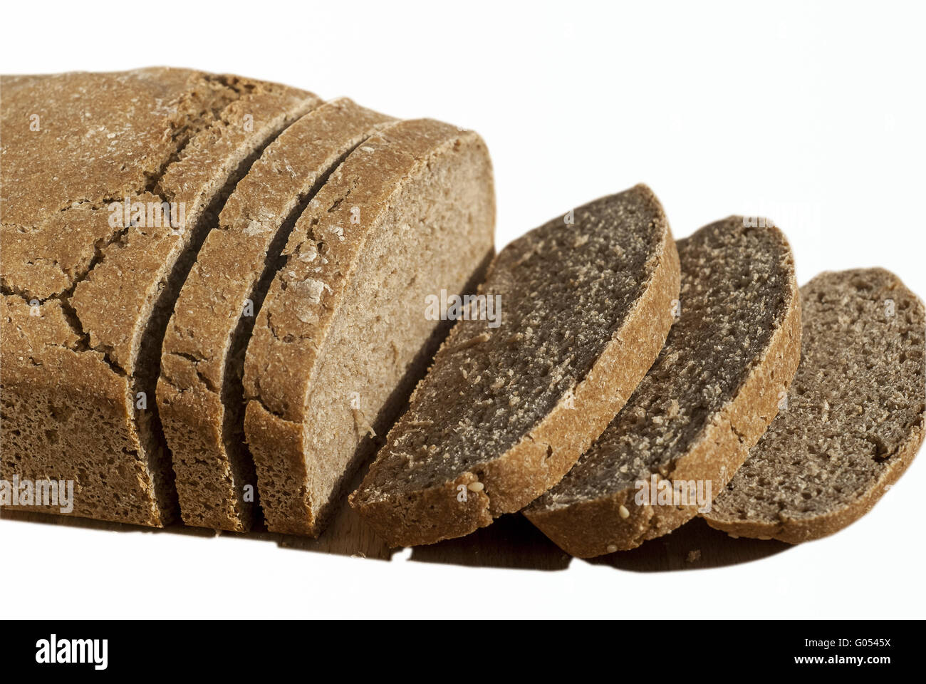 Organic yeast home-made sliced  bread isolated on Stock Photo