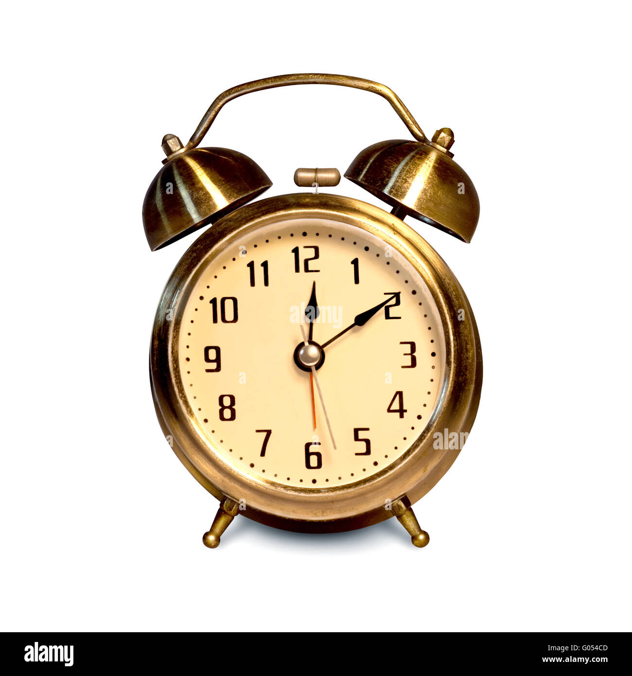 Vintage Alarm Clock isolated on white Stock Photo Alamy