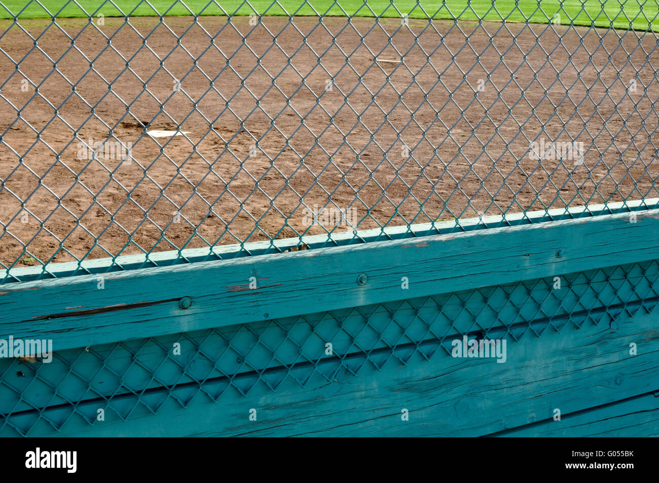 Baseball Diamond View Through Chain Link Fence Stock Photo Alamy