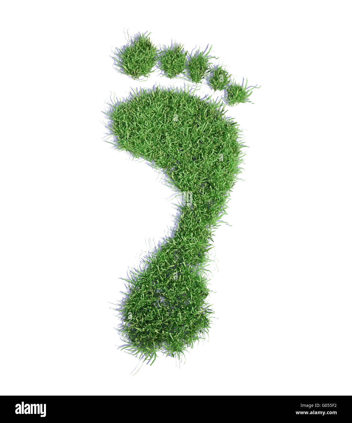 Ecological footprint concept illustration - grass patch footprint Stock Photo