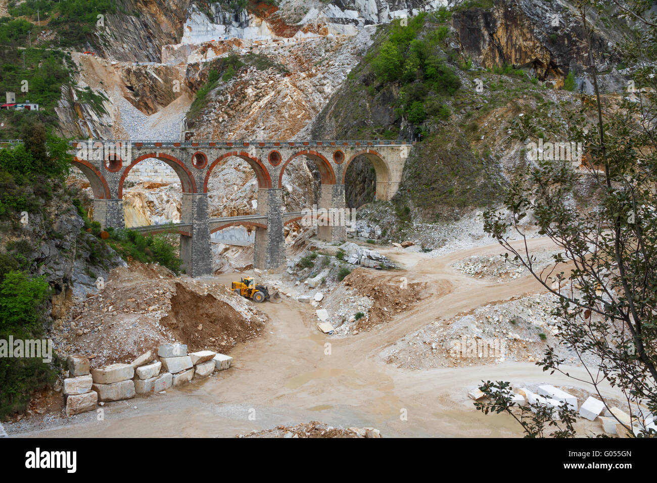 Marble quarry (Ponti di Vara) near Carrara, Tuscan Stock Photo