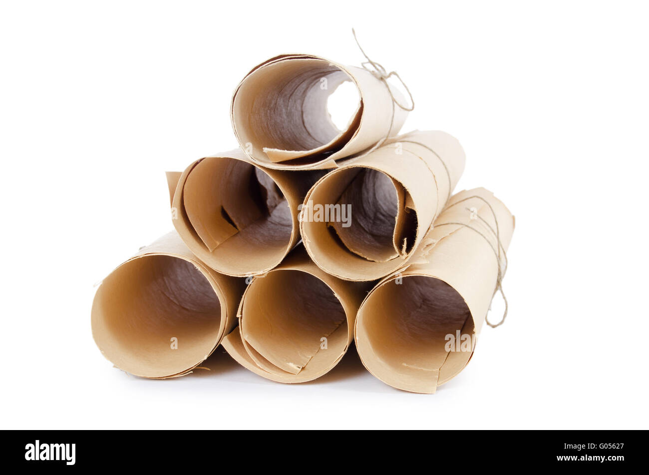 Many scrolls isolated on white isolated on white Stock Photo