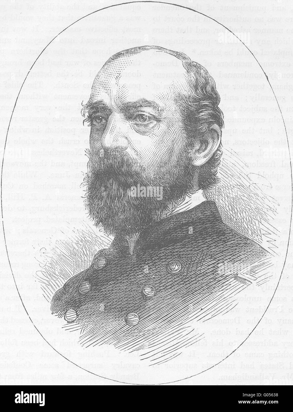 MILITARIA Civil War General Meade, antique print c1880 Stock Photo