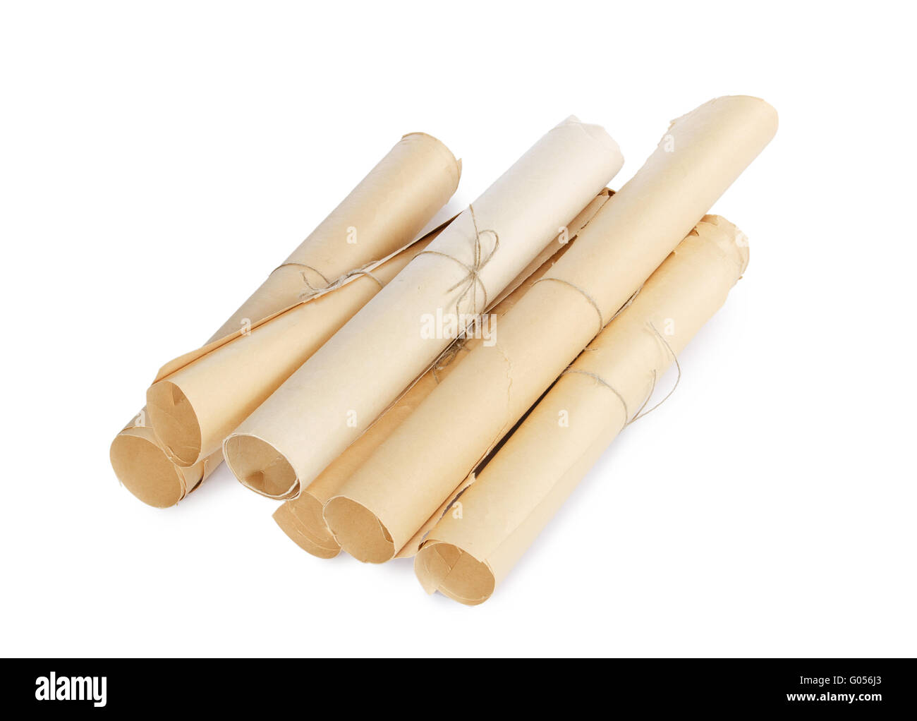 Many scrolls isolated on white isolated on white Stock Photo - Alamy