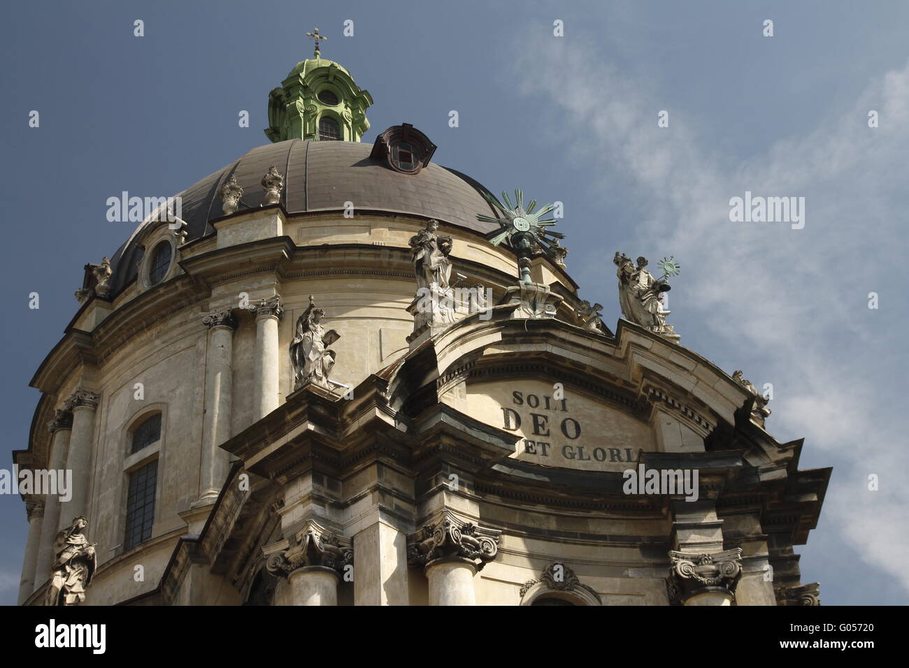 Dominican Church in the Old Town of Lviv (Lwów) Stock Photo