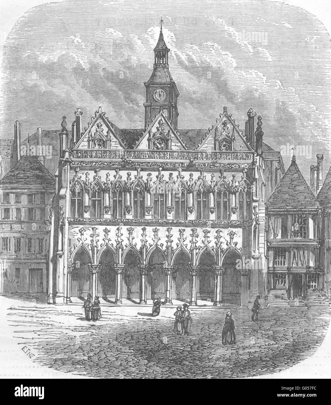 Tirage Original Citrate Vintage De L'Hôtel De Ville De Saint-Quentin (France) - Format 10x15 Cm - Circa 1910