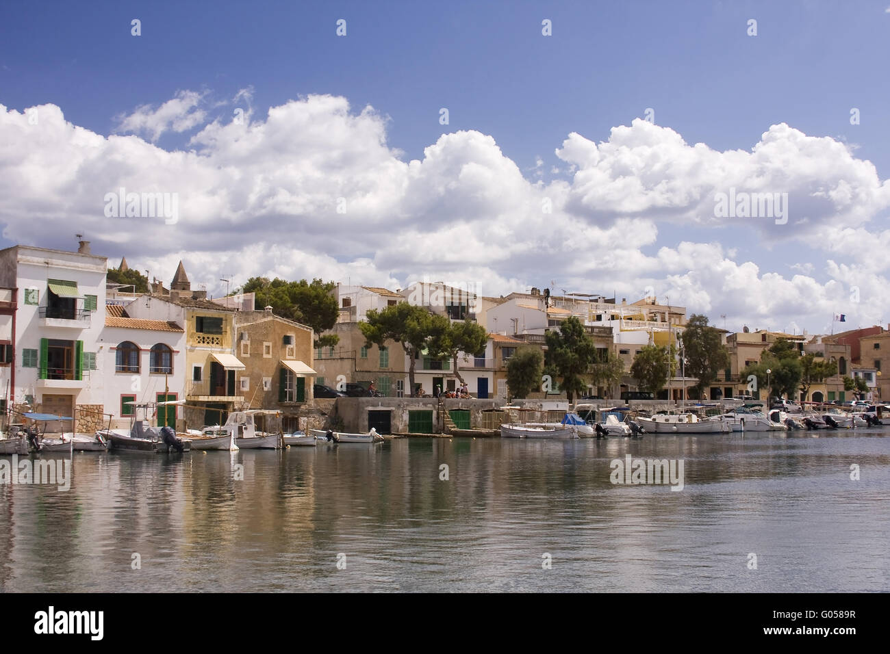 Harbour of Portocolon, Mallorca, Majorca, Balearic Stock Photo
