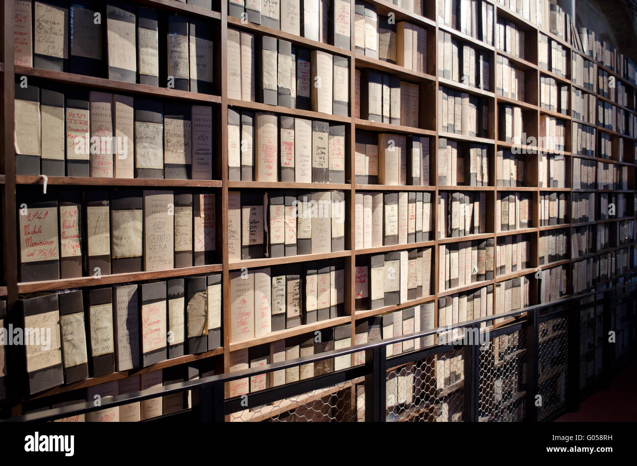 Old books and folder on archive shelves Stock Photo Alamy