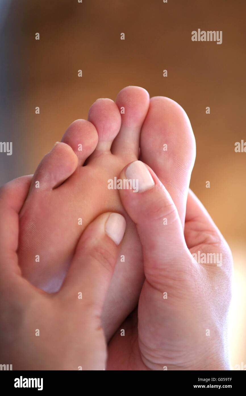 Foot Massage in a Woman Feet Stock Photo Alamy
