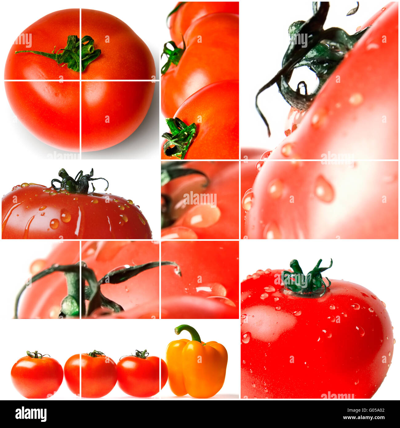 bright red tomatoes with water drops on white back Stock Photo - Alamy