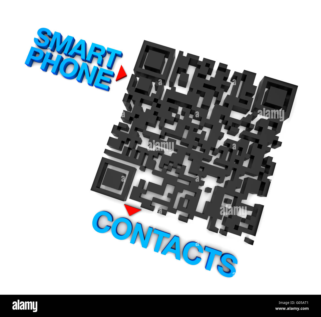 QRcode Smart Phone Contacts Stock Photo
