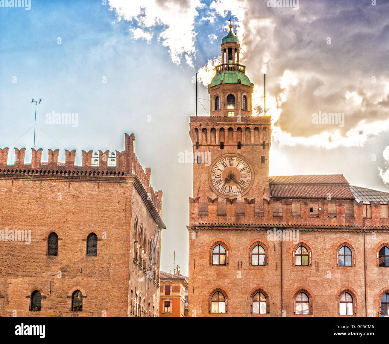 Aerial clock tower in downtown hi-res stock photography and images - Alamy