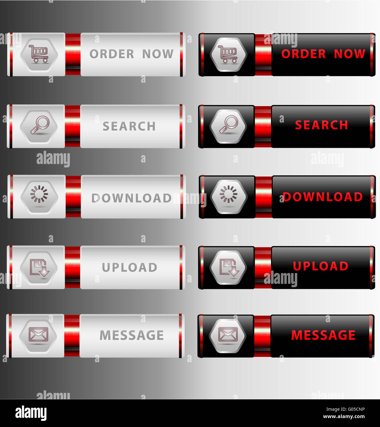 Highly detailed modern web buttons Stock Photo - Alamy