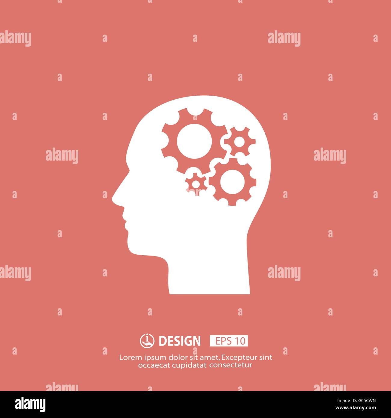 gear in head icon Stock Vector Image & Art - Alamy