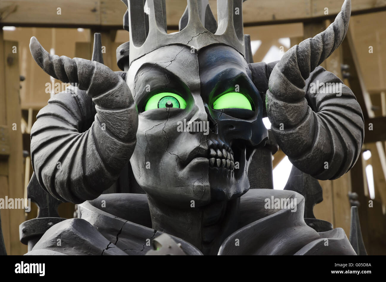 Skull with horns Stock Photo